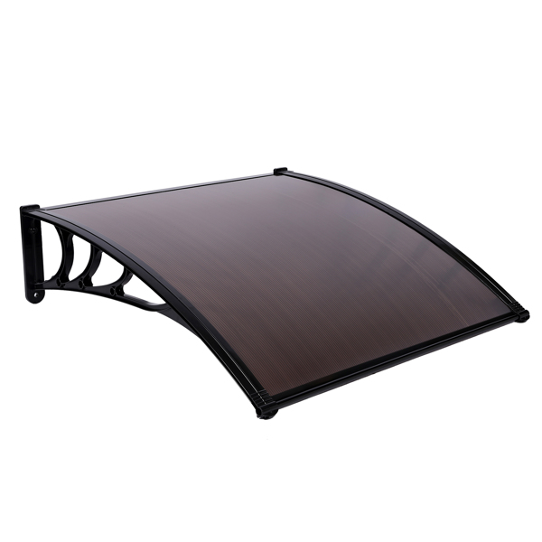 100 x 100 Household Application Door & Window Rain Cover Eaves Canopy Brown & Black Bracket