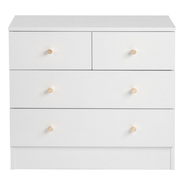 [FCH] Modern Simple 4-Drawer Dresser Nightstand White