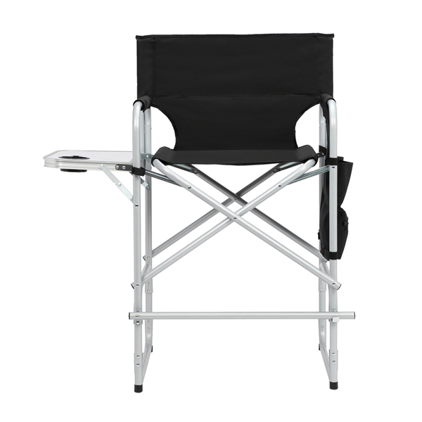 Silver White Iron Pipe Black Cloth Surface Plastic Sprayed Iron Round Pipe Director's Chair 103*60*499cm 120kg Without Carrying Bag