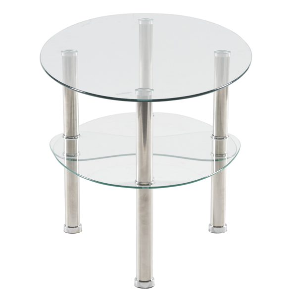 Dual Fishtail Style Tempered Glass Coffee Table clear
