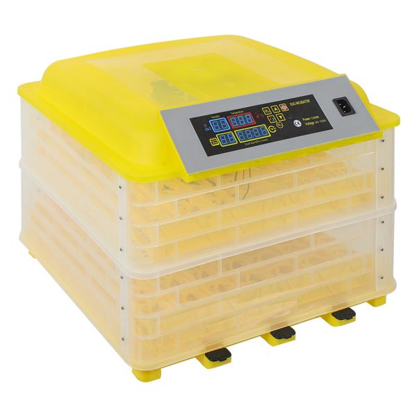 96-Egg Practical Fully Automatic Poultry Incubator (US Standard) Yellow & Transparent