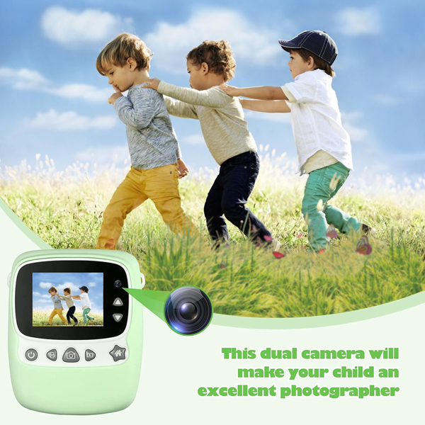 Kids Camera, 30MP Instant Camera WiFi 1080P Selfie Digital Camera 2.4 Inch with 32GB TF Card, Gift for Boys Girls,(Green)