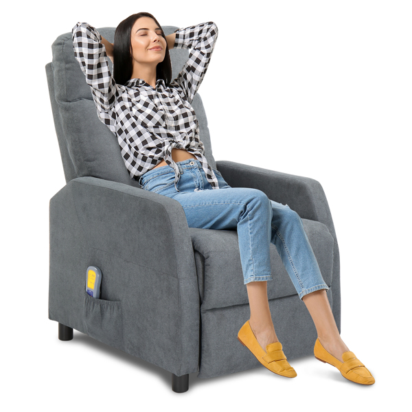 浅灰色 织布 带6点按摩1点加热功能 120kg 电动躺椅 英规 BRC-006-11