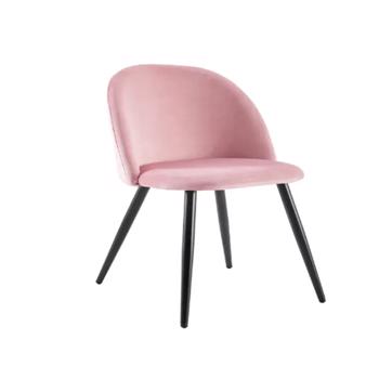 Modern Nordic Velvet Upholstery Fabric Dining Chair Accent Arm Lounge Pink Modern Gold Wing Tub Picture Leisure Tufted High Back Velvet Chair