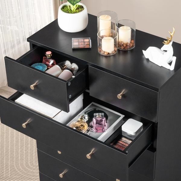 [FCH] Modern Simple 6-Drawer Dresser Black