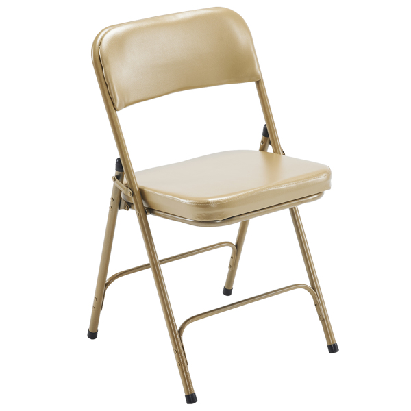 6 Pack Metal Folding Chairs with Padded Seat and Back, for Home and Office, Indoor and Outdoor Events Party Wedding, Champagne Gold