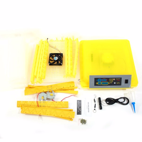 112-Egg Practical Fully Automatic Poultry Incubator Yellow & Transparent