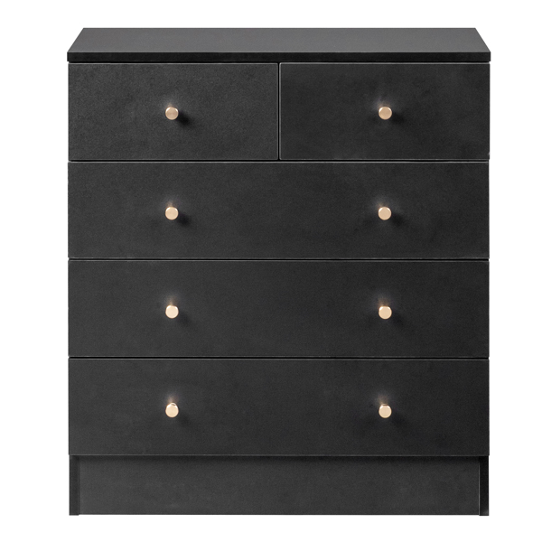 Modern Simple 5-Drawer Dresser Black
