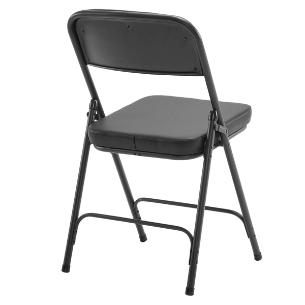 2 Pack Metal Folding Chairs with Padded Seat and Back, for Home and Office, Indoor and Outdoor Events Party Wedding, Black