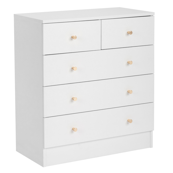 [FCH] Modern Simple 5-Drawer Dresser White