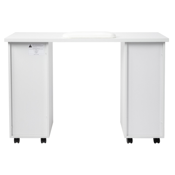 Double Edged Manicure Nail Table with Drawer White