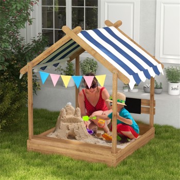 Wooden Sandbox,  for 3-7 Years Old Kids