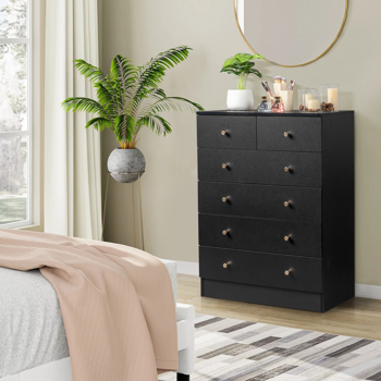 [FCH] Modern Simple 6-Drawer Dresser Black