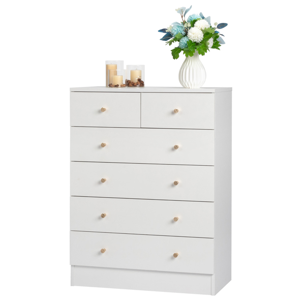 [FCH] Modern Simple 6-Drawer Dresser White