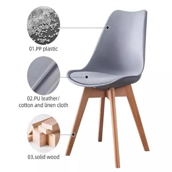 Morden Style Plastic Chair PP Nordic Chair Dining Solid Wood designer chair Contemporary Modern Cheap Wooden Legs Plastic Dinner Kitchen Dining Chairs