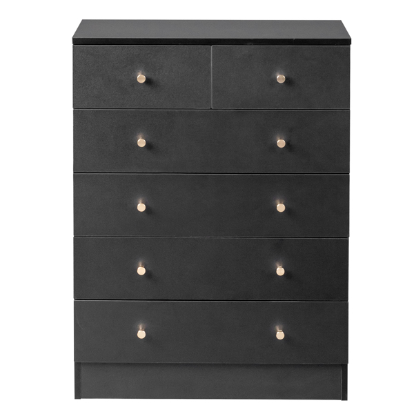 [FCH] Modern Simple 6-Drawer Dresser Black