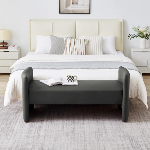 Dark Grey, Cat Claw Cloth Bedroom Casual Rectangular Sofa Stool