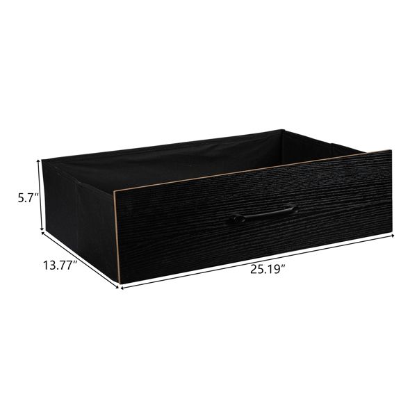 Single row, 5 layers, 5 drawers, facing fabric drawer, particle board, non-woven fabric, 70*40*93.3cm, black