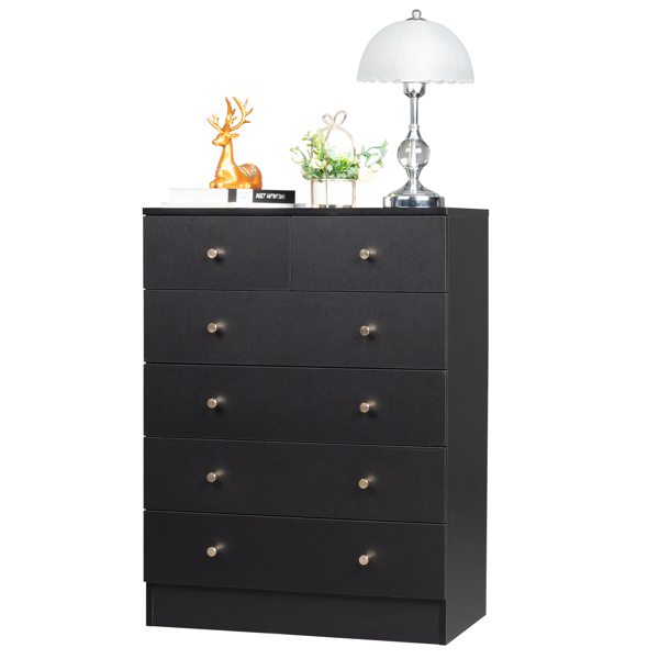 [FCH] Modern Simple 6-Drawer Dresser Black