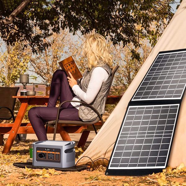 Power generator 200W foldable solar panel with 3 ports - USB Type C, 200.00 in kW, (2-part), USB 2.0, USB 3.0 - for outdoor camping and motorhomes