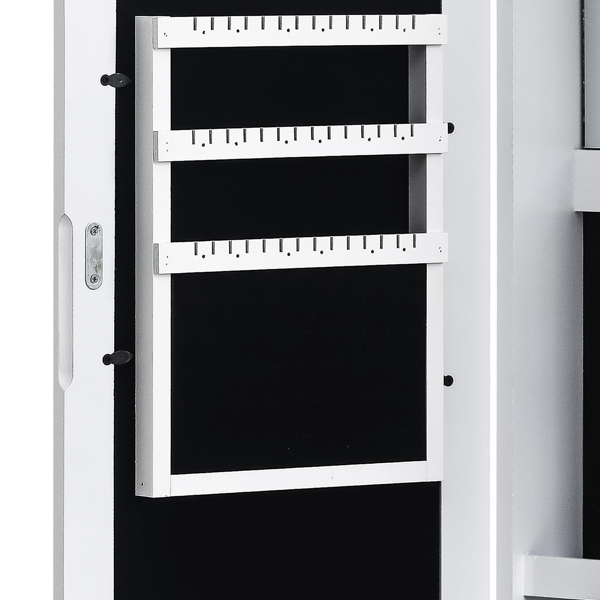 Simple PVC Wood Grain Coating Photo Storage Damp-proof Jewelry Mirror Cabinet White