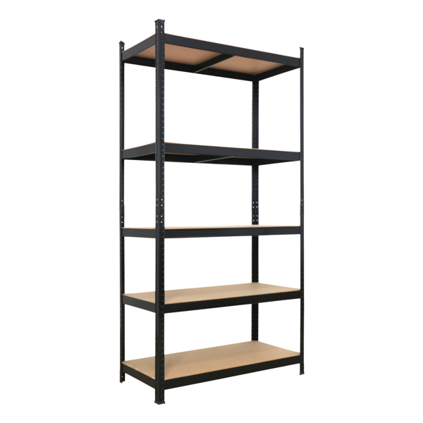 110 x 45 x 180cm 5 Tiers Powder Coated Storage Rack Black