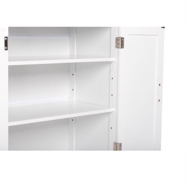 [FCH] Storage Bathroom Cabinet, 2 Doors 5 Drawers Bathroom Cabinet, White