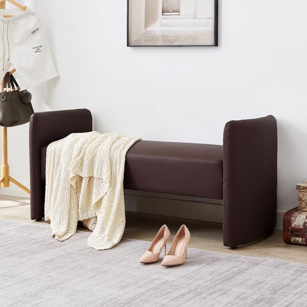 Brown, Cat Claw Cloth Bedroom Casual Rectangular Sofa Stool