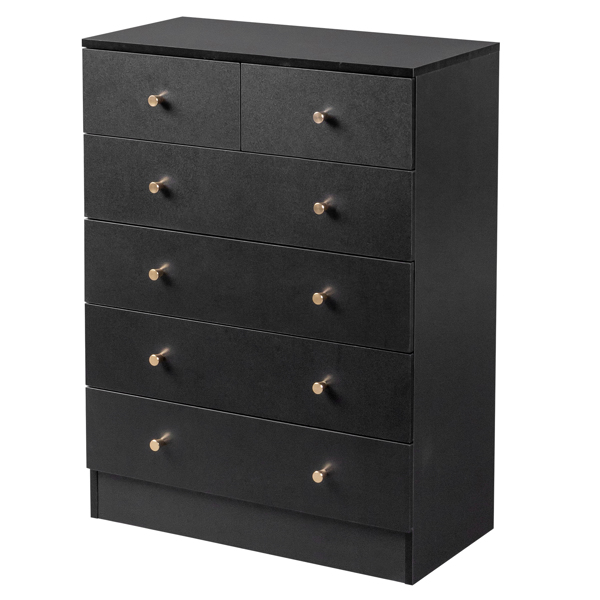 [FCH] Modern Simple 6-Drawer Dresser Black