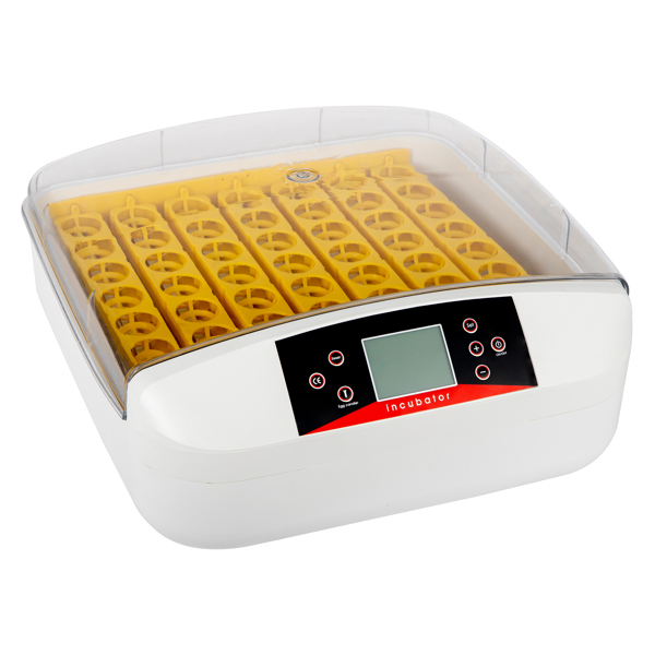 56-Egg Practical Fully Automatic Poultry Incubator with Egg Candler (US Standard) White