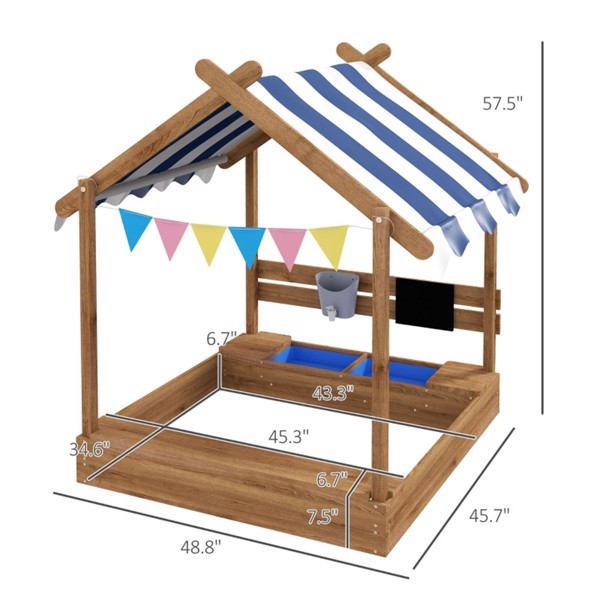 Wooden Sandbox,  for 3-7 Years Old Kids (Swiship-Ship)（Prohibited by WalMart）