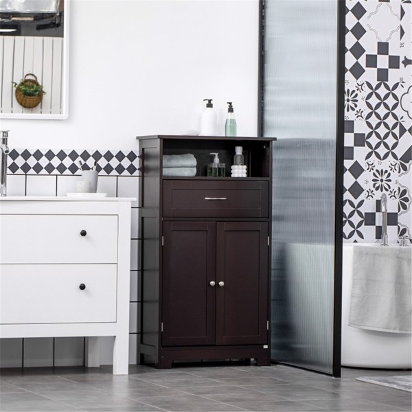 Bathroom Cabinet with 2 Doors and Shelf Bathroom Vanity black-AS	 (Swiship-Ship)（Prohibited by WalMart）