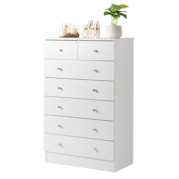 [FCH] Modern Simple 7-Drawer Dresser White