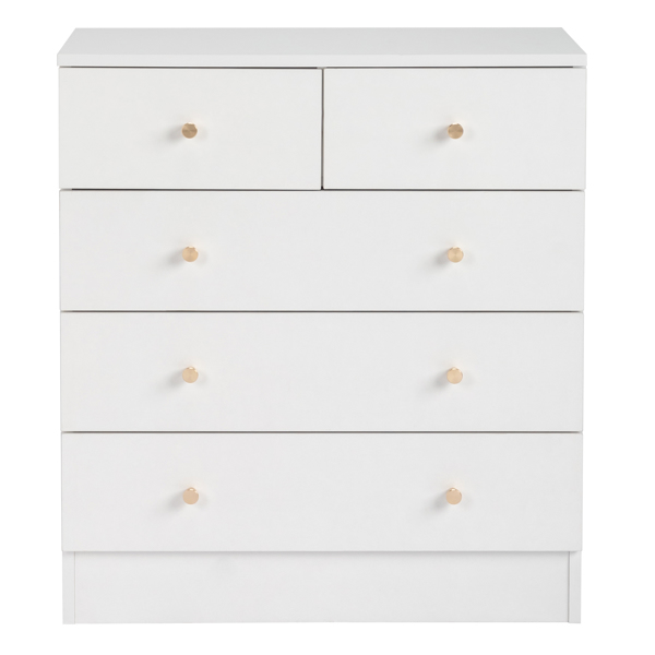 [FCH] Modern Simple 5-Drawer Dresser White