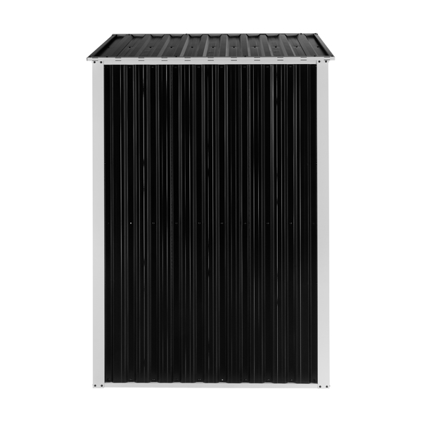 6 x 4 FT Outdoor Storage Shed, Metal Garden Storage House with Double Sliding Doors for Backyard Outdoor Patio, Black