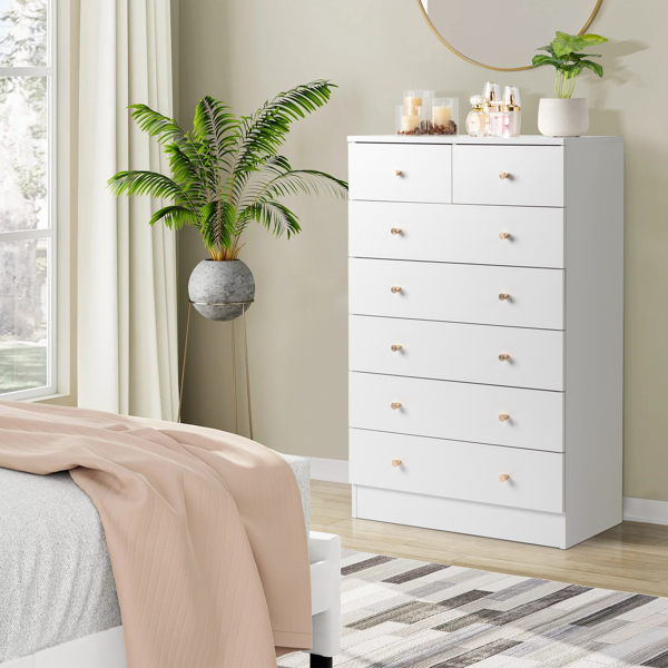 [FCH] Modern Simple 7-Drawer Dresser White