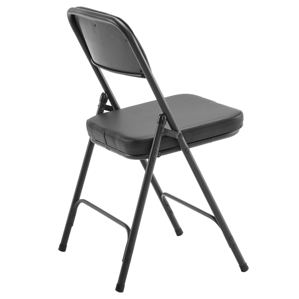 2 Pack Metal Folding Chairs with Padded Seat and Back, for Home and Office, Indoor and Outdoor Events Party Wedding, Black