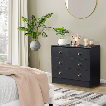 [FCH] Modern Simple 4-Drawer Dresser Black