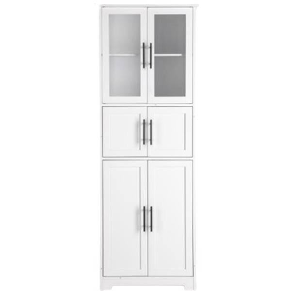 [FCH] Storage Bathroom Cabinet, 6-Door Bathroom High Cabinet, white