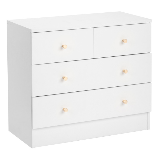 [FCH] Modern Simple 4-Drawer Dresser Nightstand White