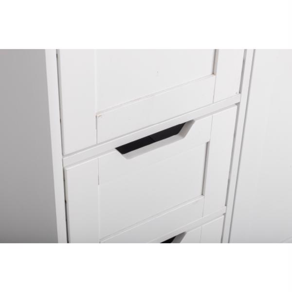 [FCH] Storage Bathroom Cabinet, 2 Doors 4 Drawers Bathroom Cabinet, White