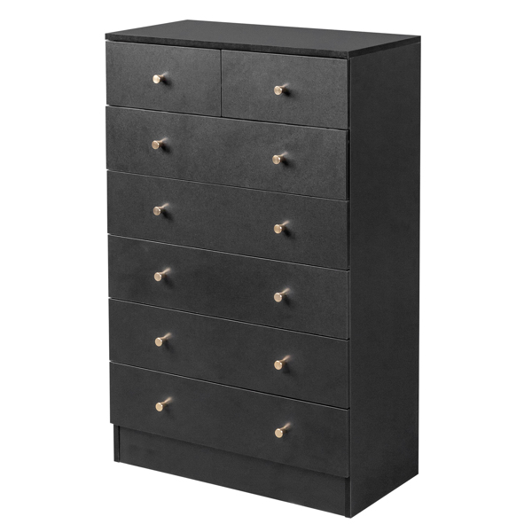 [FCH] Modern Simple 7-Drawer Dresser Black