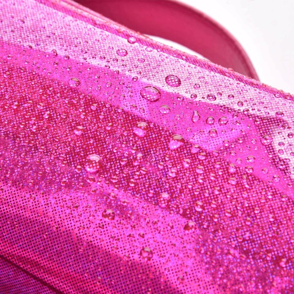 PVC Waterproof Fashion Portable Cosmetic Bag Shiny Colourful Bright Pink（No shipping on weekends.）