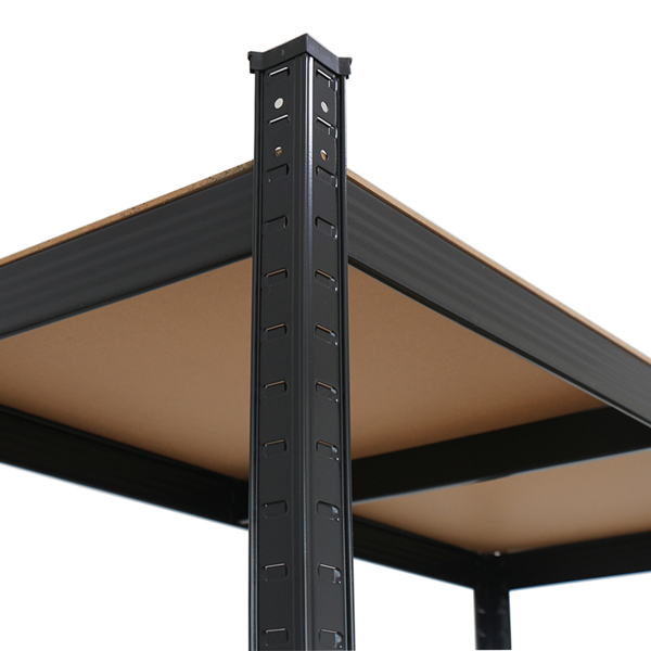 110 x 45 x 180cm 5 Tiers Powder Coated Storage Rack Black