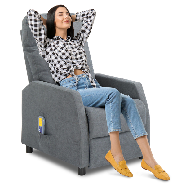 浅灰色 织物 带6点按摩1点加热功能 120kg 电动躺椅 英规 BRC-002-11