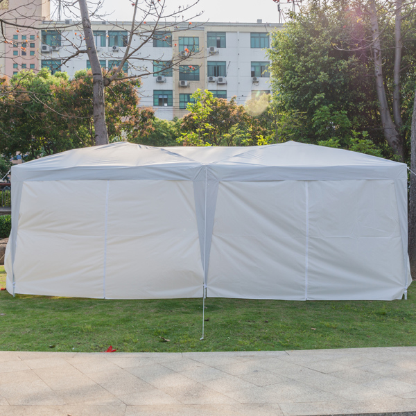 3 x 6m Four Windows Practical Waterproof Folding Tent White