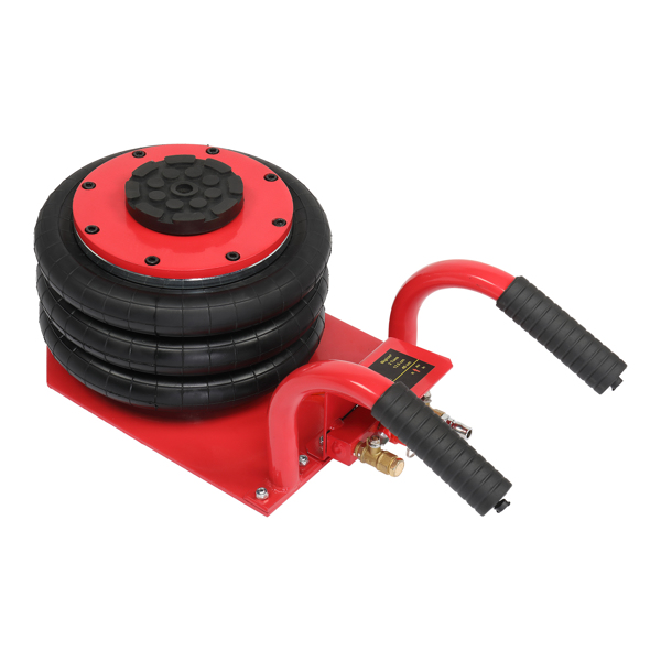 Pneumatic Jack 3 Ton Triple Bag Air Jack Extremely Fast Lifting Action Without Handle Red