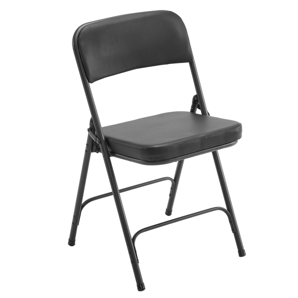4 Pack Metal Folding Chairs with Padded Seat and Back, for Home and Office, Indoor and Outdoor Events Party Wedding, Black