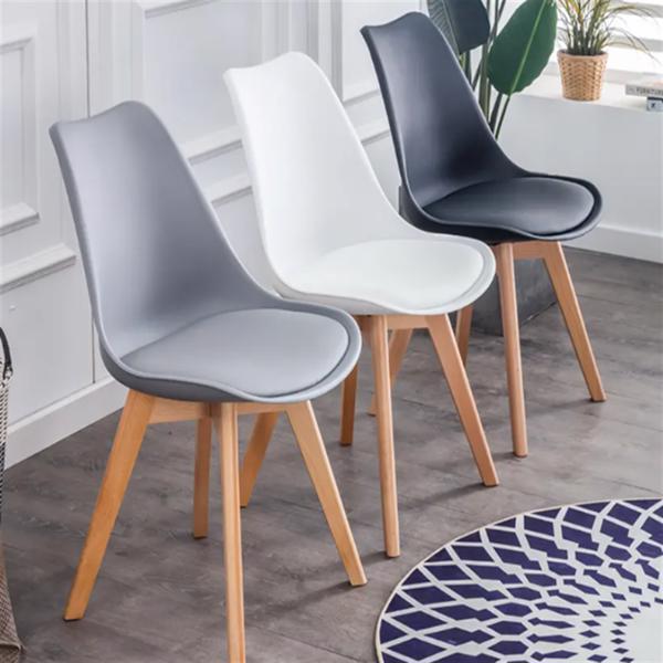 Morden Style Plastic Chair PP Nordic Chair Dining Solid Wood designer chair Contemporary Modern Cheap Wooden Legs Plastic Dinner Kitchen Dining Chairs