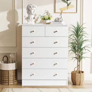 [FCH] Modern Simple 6-Drawer Dresser White